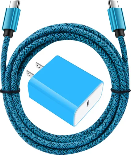 Vista 10 de Cargador de pared USB C, cable de carga rápida PD de 20 W para Samsung Galaxy S25 S24 S23 S22 S21 S20 FE A16 A15 5G A14 A21, Google Pixel 10 9 Pro