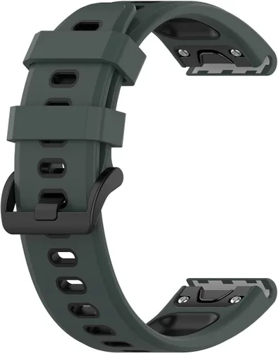 Vista 3 de Compatible con Garmin Fenix 6 Sapphire Watch Bands, Forerunner 945 Bands, 0.866 in Quickfit Silicona Correa de repuesto para Garmin Instinct, Fenix