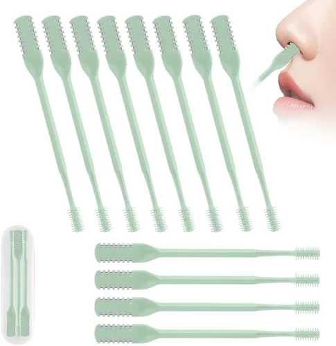 Vista 18 de Cortador de vello nasal 2 en 1, herramienta de eliminación de vello nasal mejorada con rotación de 360°, cuchilla de vello de nariz de doble cara