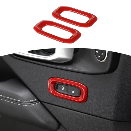 Vista 11 de RT-TCZ Para Wrangler JL Interruptor de bloqueo de puerta Cubierta de ajuste de botón azul bebé para Jeep Wrangler JL JLU Gladiator JT 2018-2024 Baby