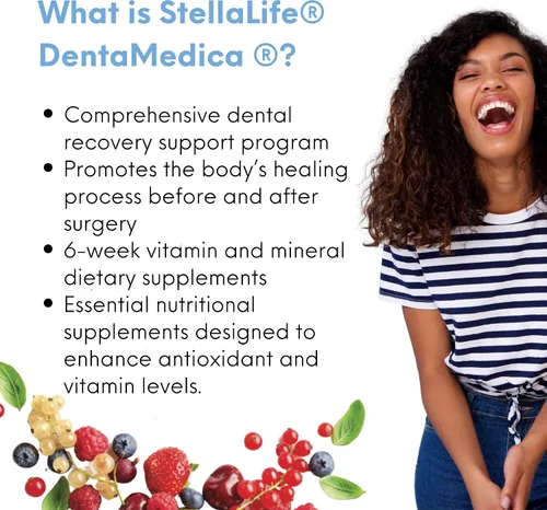 Vista 6 de StellaLife DentaMedica - Soporte nutricional multivitamínico diario vegano para una recuperación más rápida de la cirugía dental, VIT D3 K2 C B Zinc