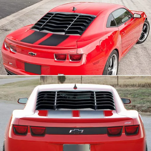 Vista 4 de Cubierta para luneta trasera para parabrisas Chevrolet Chevy Camaro 2010 2011 2012 2013 2014 2015, protector solar estilo GT Lambo, ajuste