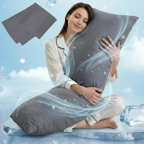 Vista 11 de ELNIDO QUEEN Almohada corporal con funda de almohada - Almohada de cama larga suave para adultos - Relleno de almohada de cuerpo completo Negro