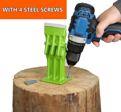 Vista 9 de SPEED FORCE Divisor de madera manual para leña, divisor de troncos portátil, cabeza de punta de cuña, sin hacha, 3 pulgadas, verde con cubierta
