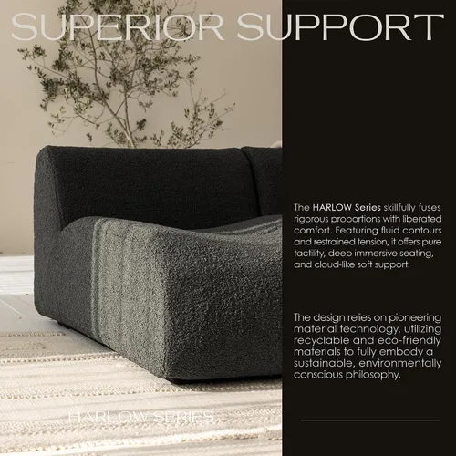 Vista 9 de Sofá de 3 plazas sin hueso con juego de diván, sofá modular de 92 pulgadas, sofás reversibles en forma de L con asiento profundo, sofás de sherpa