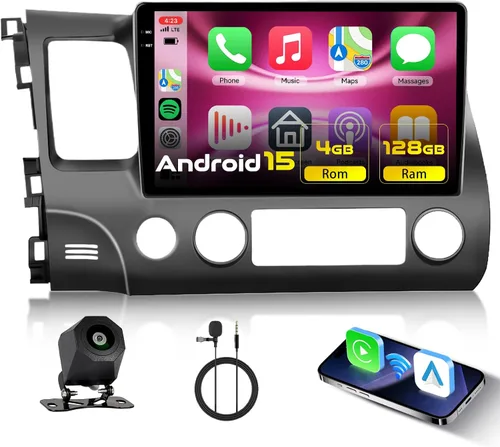 Vista 12 de para Honda Civic 2006-2011 Estéreo de coche Android Carplay inalámbrico Soporte para Android Auto inalámbrico con WiFi Navegación GPS Cámara