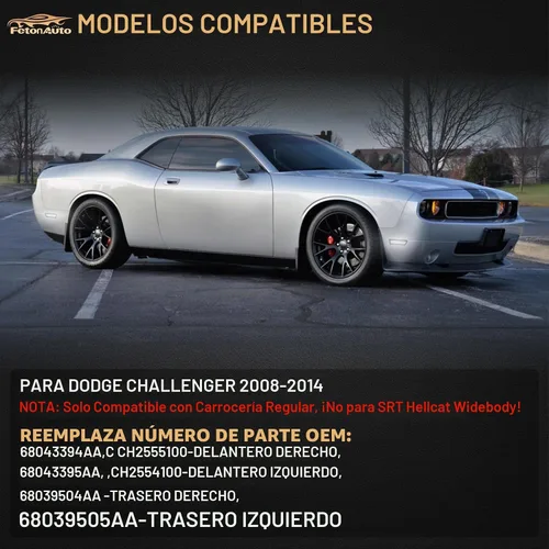 Vista 5 de Luces LED blancas de marcador lateral para Dodge Challenger 2008 2009 2010 2011 2012 2013 2014 luces reflectoras de señal de parachoques delantero