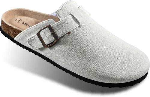 Vista 15 de BULLIANT Zuecos pantuflas sandalias de enfermería zapatos de trabajo para hombres y mujeres, parte superior con forro polar + plantilla de corcho