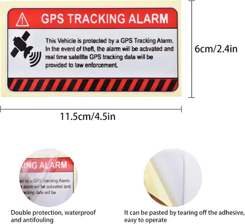 Vista 3 de Zoyiancy - 10 calcomanías de seguimiento GPS, autoadhesivas antirrobo para coche 2 x 4 pulgadas, material para mascotas, impermeable, resistente a