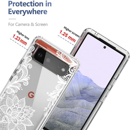 Vista 2 de Funda de teléfono para Pixel 6 Pro, Pixel 6 XL G8VOU, bonito patrón de mandala transparente de cuerpo completo, funda protectora para Google Pixel 6