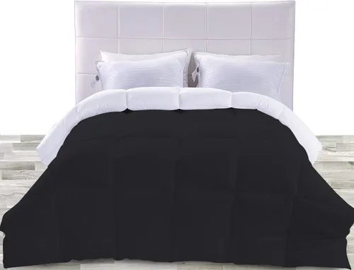 Vista 7 de BedDecor Edredón reversible de microfibra de alta calidad de 400 GSM, relleno de microfibra de 15.16 oz/m², 600 hilos, 100% algodón egipcio sólido