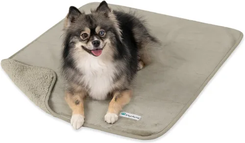 Vista 14 de PETAMI Manta impermeable de forro polar Sherpa para gatos y perros, color beige, talla S