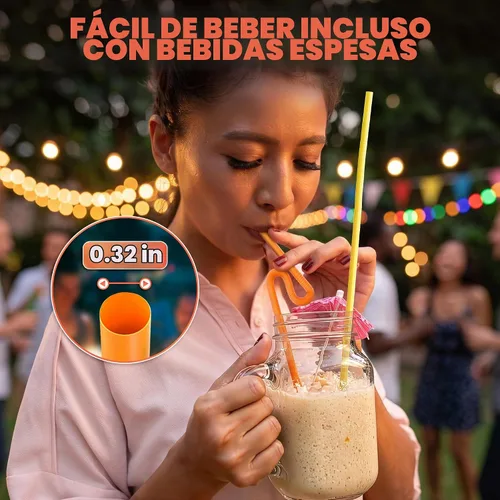 Vista 9 de 200 popotes extra largos desechables, 19.5 pulgadas flexibles para tazas