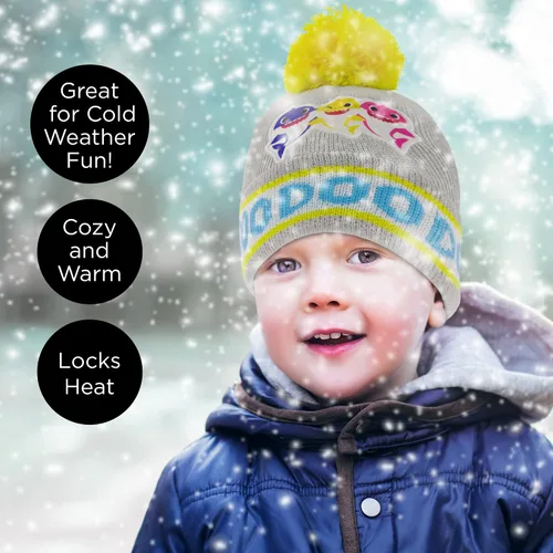 Vista 2 de Nickelodeon Conjunto de gorro y guantes de invierno para niños, gorro de bebé Shark