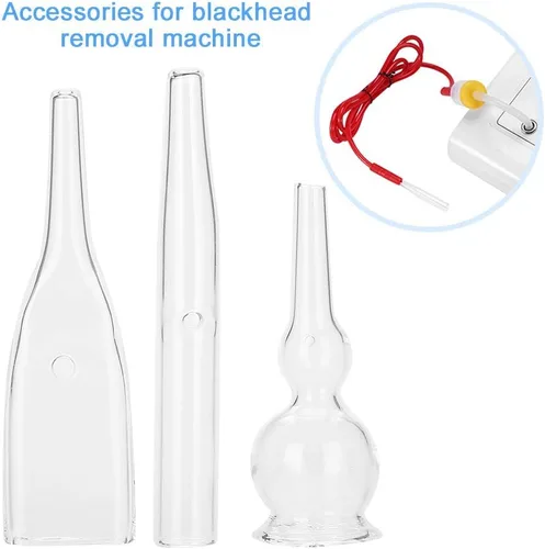Vista 9 de Kit de tubo de vidrio al vacío, 3 piezas, eliminación de puntos negros, aspirador de poros de succión facial para limpiador facial, máquina