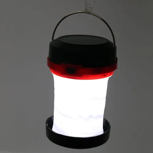 Vista 7 de Linterna de camping LED con energía solar USB plegable portátil recargable para senderismo camping tienda caza rojo