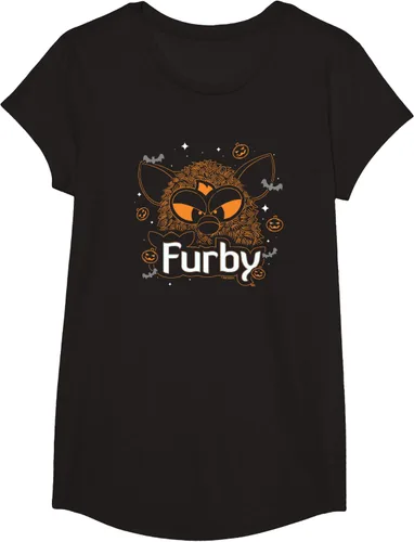 Vista 3 de Furby Camiseta de Halloween Spooky Lines Pumpkin Furby, Negro, S