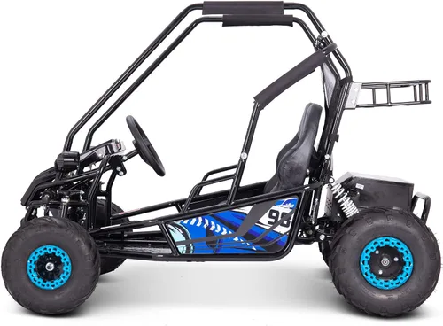 Vista 7 de MotoTec Mud XL 60v 2000w Electric Go Kart Full Suspension Blue Azul