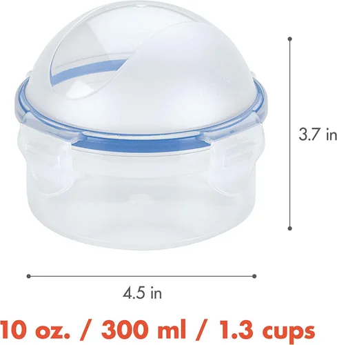 Vista 2 de Lock & Lock - Recipiente hermético redondo para alimentos, caja de cebolla, 10.14 onzas/1.27 tazas