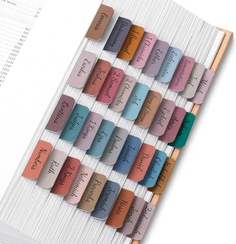 Vista 15 de Mr. Pen - Pestañas de la Biblia, 75 pestañas, tierra otoñal, letras doradas en relieve Laminated Bible Tabs for Women and Men, Bible Tabs for