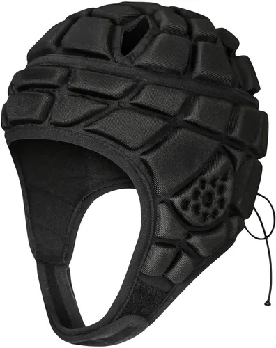 Vista 7 de DGXINJUN Casco de fútbol con bandera de carcasa suave, casco de rugby 7v7, gorra Scrum, casco acolchado de fútbol, protector de cabeza ajustable