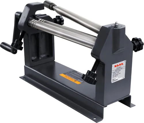 Vista 6 de KAKA INDUSTRIAL Máquina de rollo deslizante, 12 pulgadas de ancho de 22 Ga. (0.03 pulgadas) de capacidad de acero grueso, rodillo de chapa manual