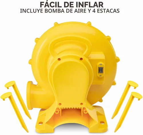 Vista 6 de Sunny & Fun Parque acuático inflable de un solo anillo – Resistente para la diversión al aire libre – Pared de escalada, tobogán y piscina profunda