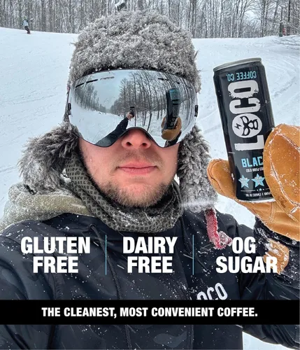 Vista 2 de Loco Coffee Black Cold Brew lata de 11 onzas, 12 unidades, cero azúcar, 190 mg de cafeína, sin gluten y sin lácteos, café helado bajo en calorías