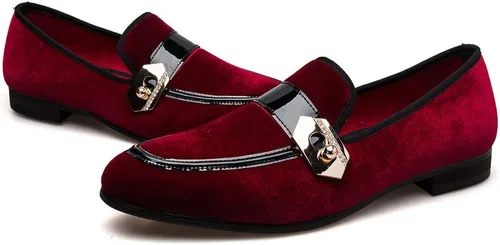 Vista 8 de JITAI Zapatos Penny de cuero con puntera de mocasín para hombre Negro/01