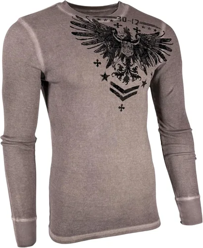 Vista 5 de Xtreme Couture by Affliction - Camisa térmica de manga larga para hombre Blanco/Heather Off Sand (máscara brillante)