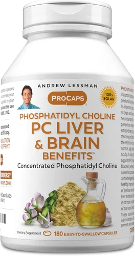 Vista 11 de ANDREW LESSMAN PC Liver and Brain Benefits 60 cápsulas blandas - Fosfatidil colina, el bloque de construcción más importante para una estructura