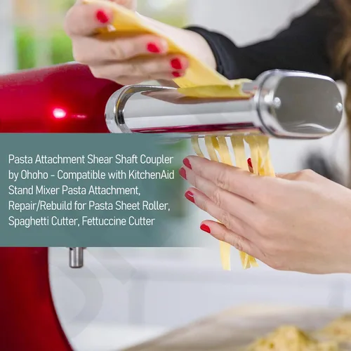 Vista 7 de Ohoho Acoplador de eje de cizalla para pasta para batidora de pie KitchenAid Compatible con la serie KSMP, reparación de rodillos de hojas