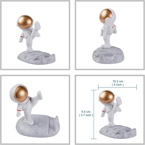 Vista 2 de Soporte de teléfono celular astronauta creativo Spaceman para adornos de escritorio, pierna pateada