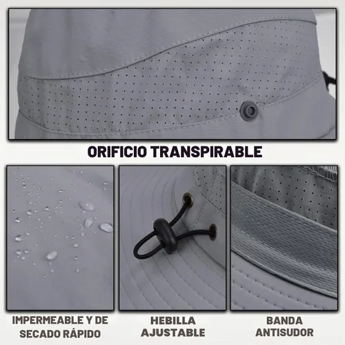 Vista 3 de Sombreros de sol para hombres y mujeres, protección UPF 50+, sombrero de Grisoscuro