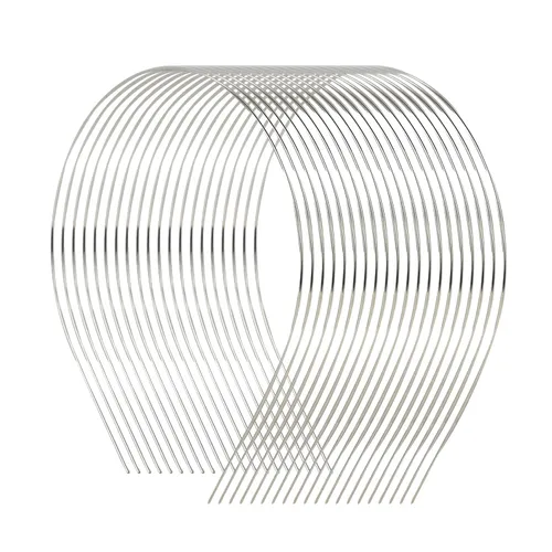 Vista 2 de Lawie Paquete de 20 diademas delgadas de metal duro en blanco de 0.069 pulgadas de ancho, bandas de alambre para el pelo, corona, tiara, accesorios