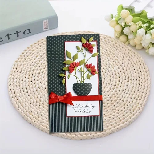 Vista 6 de Lapoo Troquel de corte de flores para álbumes de recortes, plantillas de corte duraderas para álbumes de recortes, álbum de fotos, tarjetas de papel