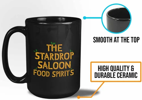 Vista 5 de Bubble Hugs Taza de café para videojuegos The Stardrop Saloon Food Spirits - Farming Country Adventure Gaming Gamer Stardew Pelican Town 15 onzas