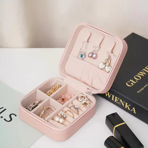 Vista 3 de 7 cajas de joyería rosa