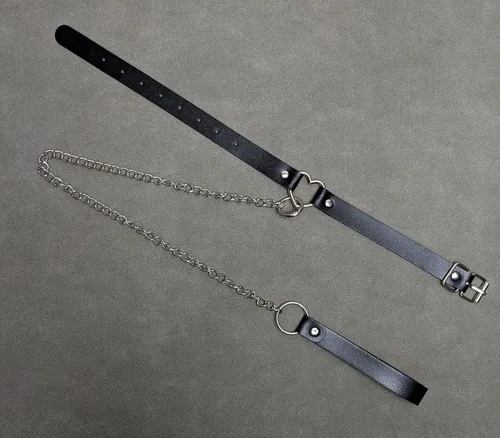 Vista 4 de Gargantilla de cuero para mujer, correa punk, gótica Y2K, accesorios de disfraz de cosplay
