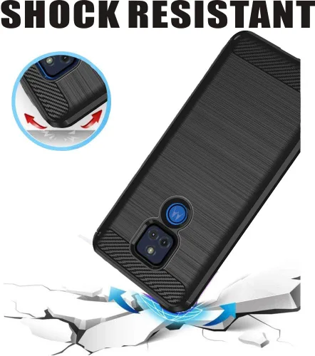 Vista 4 de Funda para Moto G Play 2021, funda para teléfono Motorola G Play 2021, resistente a los arañazos de fibra de carbono, absorción de golpes, suave