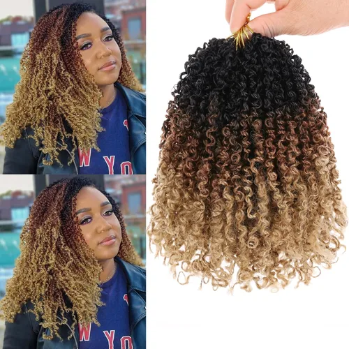 Vista 46 de COOKOO 6 pulgadas 8 paquetes Cabello de Ganchillo Pre-enrollado Yanky Twist para Mujeres Negro Natural Mini Passion Twists Pre-retorcido Cabello