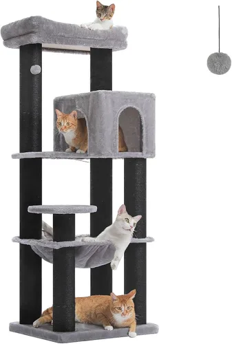 Vista 27 de PETEPELA Árbol de gato de 69 pulgadas de alto para gatos grandes de interior, torre para gatos adultos con hamaca grande, torre de árbol trepador