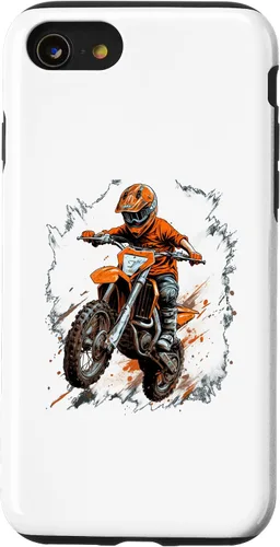 Vista 13 de iPhone 15 moto de motocross coloridas bicicletas para niños caso