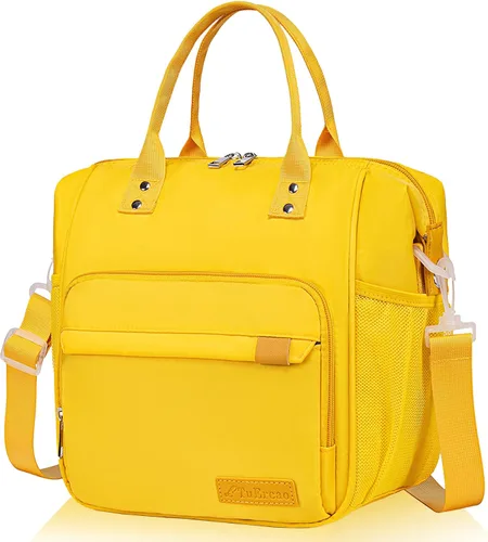 Vista 20 de TuErCao - Bolsa de almuerzo pequeña, ligera y aislada para mujer; para trabajo, portátil, suave enfriador para pícnic, viajes, viajes por carretera
