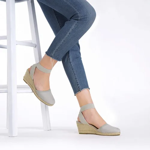Vista 5 de DREAM PAIRS - Sandalias de cuña con correa elástica en el tobillo, para mujer