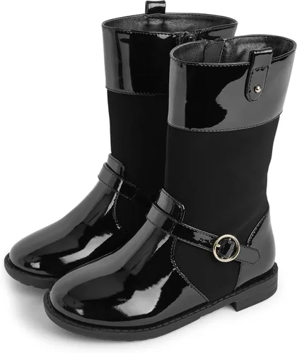 Vista 2 de Gymboree Botas altas de piel sintética para niñas y niños pequeños a media pantorrilla