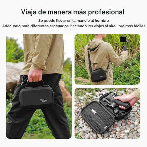 Vista 6 de Skyreat Osmo Mobile 7P Case,PU Leather Portable Storage OM 7P / OM 8 Case Shoulder Bag for DJI Osmo 8/7 Smartphone Gimbal Stabilizer Accessories
