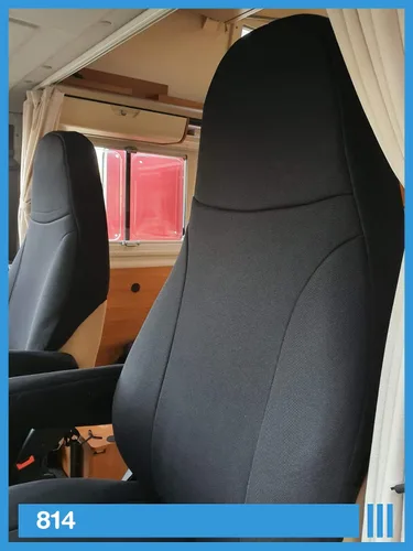 Vista 2 de Bremer SITZBEZÜGE Fundas de asiento compatibles con conductor y pasajero de autocaravana, color negro liso 814