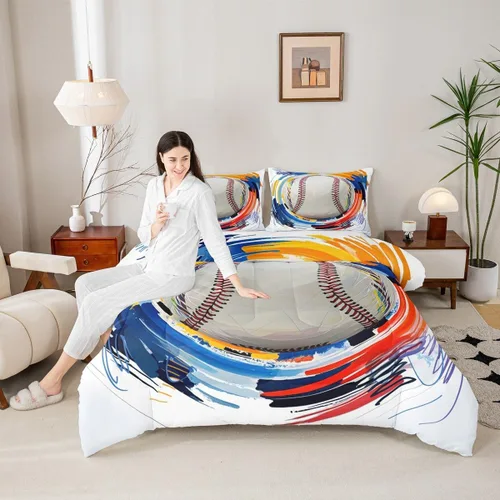 Vista 79 de Juego de ropa de cama de baloncesto para niños y adolescentes, juego de edredón deportivo para niños, tamaño matrimonial, suave, ligero, decoración