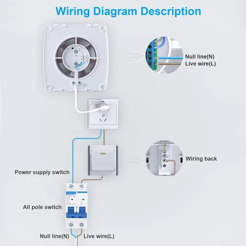 Vista 5 de Ventilador de extractor del cuarto de baño de 6 pulgadas